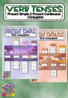 Vorschau - Stationenlernen - Present simple and Present Continuous Verb Conjugator Pack - Deckblatt