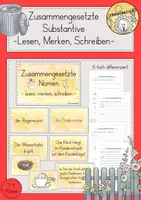 Vorschau - Arbeitsblätter - Lesen-Merken-Schreiben zusammengesetzte Nomen Materialpaket differenziert - Deckblatt
