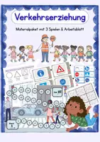 Vorschau - Spiele - Verkehrsschilder Grundschule – Materialpaket (3 Spiele & Arbeitsblatt) | Verkehrserziehung & Stationenarbeit - Deckblatt