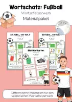 Vorschau - Spiele - Materialpaket / Bundle: Wortschatz-Training Fußball-WM - Wortschatzerwerb: Bild-Wortkarten, Ich habe, wer hat?, Lesespiel, Wortschatzspiel (DaZ/DaF) - Deckblatt