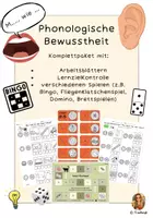 Vorschau - Spiele - Phonologische Bewusstheit – Komplettpaket mit Spielen, Arbeitsblättern & Lernzielkontrolle - Deckblatt