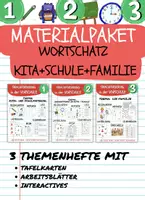Vorschau - Unterrichtsreihen - Materialpaket: Sprachförderung 1-3 (Schule/Kita/Gegenstände/Familie) - Deckblatt