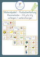 Vorschau - Spiele - Auslautverhärtung - Materialpaket - Klasse 3-4 - verlängern - weiterschwingen - Klammerkarten - Deckblatt