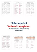 Vorschau - Arbeitsblätter - Materialpaket Verben konjugieren A1 - Deckblatt