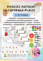 Vorschau - Mal- und Bastelvorlagen - Materialpaket: Diverses Material für Capybara-Klassenzimmer - Deckblatt