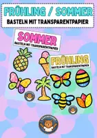 Vorschau - Mal- und Bastelvorlagen - Frühling / Sommer Fensterbilder: Basteln mit Transparentpapier (Ab Klasse 1) - Deckblatt