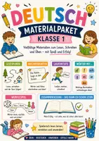 Vorschau - Arbeitsblätter - Deutsch Materialpaket Klasse 1 - Lesen lernen, Lesespuren, Laufdiktate, Abschreibkarten & Leseübungen - Deckblatt