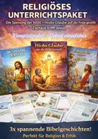 Vorschau - Mal- und Bastelvorlagen - 🔥 RIESIGES RELIGIONS-UNTERRICHTSPAKET – 3 BIBELGESCHICHTEN KOMPLETT FERTIG (Hiob, Zachäus & Speisung der 5000) - Deckblatt