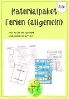 Vorschau - Arbeitsblätter - MATERIALPAKET Ferien Frühling Sommer Herbst und Winter - Deckblatt