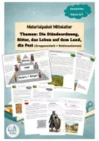 Vorschau - Stundenentwürfe - Das Leben im Mittelalter – Komplettpaket (Klasse 6/7) | Gruppenarbeit, Stationen & Arbeitsblätter - Deckblatt