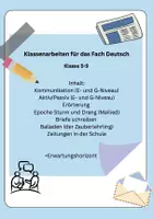 Vorschau - Arbeitsblätter - Materialpaket-verschiedene Klassenarbeiten/Tests für das Fach Deutsch - Deckblatt