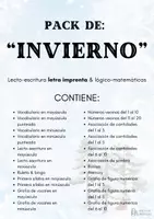 Vista previa - Unidades / Secuencias / Situaciones de Aprendizaje - Pack de INVIERNO 22 recursos (letra de imprenta) - Portada