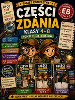 zapowiedź - Części zdania – pakiet kl. 4–8 | karta pracy + sprawdziany - obwoluta