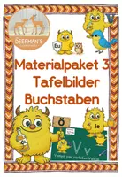 Vorschau - Arbeitsblätter - Materialpaket 3 Tafelbilder Buchstaben - Deckblatt