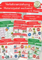 Vorschau - Spiele - Verkehrserziehung – XXL Materialpaket Grundschule (2.–4. Klasse) - Deckblatt