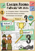 Vorschau - Stationenlernen - Fußball WM 2026 - Escape Rooms Sparpaket (Klasse 3) - Deckblatt