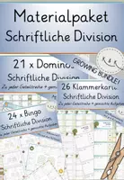 Vorschau - Stationenlernen - Schriftliche Division: Materialpaket! GROWING BUNDLE! - Deckblatt