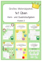 Vorschau - Arbeitsblätter - Großes Materialpaket 1x1 (Kern- und Quadrataufgaben) - Deckblatt