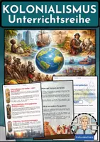 Vorschau - Arbeitsblätter - Kolonialismus – Unterrichtsreihe mit Infotexten, Aufgaben & Lösungen (Erdkunde Sek I) - Deckblatt