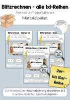Vorschau - Fördermaterial/Inklusion - Materialpaket / Bundle: Blitzrechnen kleines Einmaleins (1x1) - animierte Präsentation (2er- bis 10er-Reihe) Blitzblick - Deckblatt