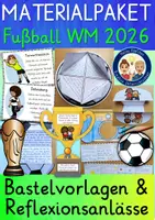 Vorschau - Mal- und Bastelvorlagen - Fußball WM 2026 Grundschule MATERIALPAKET Kunst Deutsch Sport - Deckblatt