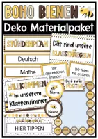 Vorschau - Mal- und Bastelvorlagen - Boho Bienen Klassenzimmer Deko | Materialpaket | Start ins neue Schuljahr - Deckblatt