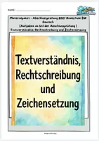 Vorschau - Arbeitsblätter - Materialpaket Abschlussprüfung 2027 Realschule BW Deutsch (Aufgaben im Stil der Abschlussprüfung ) Textverständnis; Rechtschreibung und Zeichensetzung - Deckblatt
