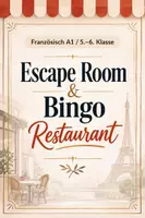 Vorschau - Spiele - Materialpaket: Escape Room & Bingo - Restaurant (5./6. Klasse - Französisch/A1) - Deckblatt