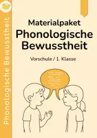 Vorschau - Arbeitsblätter - Materialpaket: Phonologische Bewusstheit | Reime, Silben, Laute | Vorschule, 1. Klasse - Deckblatt