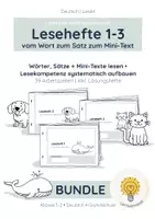 Vorschau - Arbeitsblätter - Lesen lernen Klasse 1 – Vom Wort zum Mini-Text | Bundle Heft 1–3 (ohne Silben, Kl. 1–2) - Deckblatt