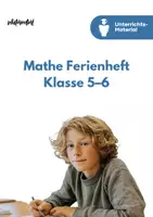Vorschau - Unterrichtsreihen - Mathe Ferienheft Klasse 5–6 – Wiederholung & Übungen + Stationenlernen (Bundle) - Deckblatt