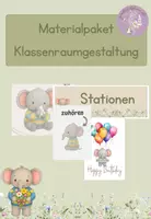 Vorschau - Poster - Materialpaket Klassenraumgestaltung - Elefantenklasse - Deckblatt