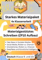 Vorschau - Klassenarbeiten - Materialgestütztes Schreiben Klassenarbeit (4x) Komplettpaket ZP10 - Deckblatt