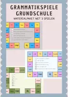 Vorschau - Spiele - Grammatikspiele Grundschule – Nomen, Adjektive & Verben (3 Lernspiele) - Deckblatt