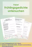 Vorschau - Arbeitsblätter - Paket: Frühlingsgedichte untersuchen: "Schöner Frühling" / "Frühlings Begrüßung" (Klasse 4-6, inkl. Lösungen) - Deckblatt