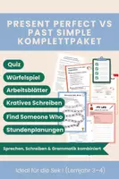 Vorschau - Stundenentwürfe - Present Perfect vs Past Simple Unterrichtsreihe – Sek I | Grammatik, Spiel, Test - Deckblatt