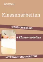 Vorschau - Arbeitsblätter - Materialpaket: 4 Klassenarbeiten Tierbeschreibung Deutsch Klasse 6 inkl. EWH - Deckblatt