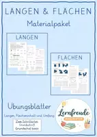 Vorschau - Arbeitsblätter - Längen und Flächen - Übungsblätter Materialpaket - Deckblatt