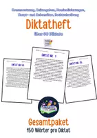 Vorschau - Stundenentwürfe - Gesamtpaket: Diktatheft | über 100 Diktate für die 7./8. Klasse | 150 Wörter | Kommasetzung | Zeitangaben | Nominalisierungen | Haupt- und Nebensätze | Rechtschreibung | uvm. - Deckblatt