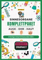 Vorschau - Stundenentwürfe - Sinnesorgane (Auge, Ohr, Haut) - 3 Fertige Unterrichtsstunden | sofort einsetzbar mit Präsentation, Arbeitsblättern und Lösungen | Biologie Sek I - Deckblatt