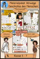 Vorschau - Arbeitsblätter - Geschichte Sekundarstufe I Hörwege – Steinzeit, Ägypten & Griechenland (Klasse 5–7) | Hörverstehen & Sachunterricht - Deckblatt