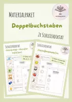 Vorschau - Arbeitsblätter - Materialpaket Doppelkonsonanten + Doppelvokale Schleichdiktat/ Laufdiktat - Deckblatt