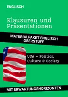 Vorschau - Arbeitsblätter - Materialpaket Englisch Oberstufe: USA – Politics, Culture & Society | Präsentationen & Klausur (American Dream, Gun Control, Obama) - Deckblatt