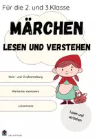 Vorschau - Stundenentwürfe - Materialpaket - Märchen - Lesen und Verstehen - Wortarten markieren - Lückentexte - Deckblatt