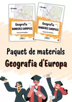 Vista previa - Unidades / Secuencias / Situaciones de Aprendizaje - Geografia – Mapa d’Europa i banderes (Pack 45 targetes) ESO i Batxillerat - Portada