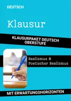 Vorschau - Arbeitsblätter - Klausurpaket Deutsch Oberstufe: Realismus & Poetischer Realismus – 5 Klausuren mit EWH (Storm, Fontane, Keller) - Deckblatt