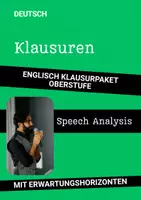 Vorschau - Arbeitsblätter - Englisch Klausurpaket Oberstufe: Speech Analysis – 5 Klausuren zu weltbekannten Reden (Obama, Mandela, Thunberg, Malala, Michelle Obama) - Deckblatt