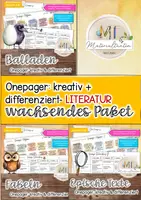 Vorschau - Arbeitsblätter - Literatur-Onepager: kreativ & differenziert - wachsendes Paket - Deckblatt