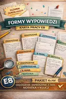 zapowiedź - Formy wypowiedzi – karty pracy E8 - obwoluta