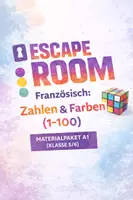 Vorschau - Arbeitsblätter - MATERIALPAKET: Escape Room : Zahlen & Farben (1–100) – A1 Französisch - Deckblatt